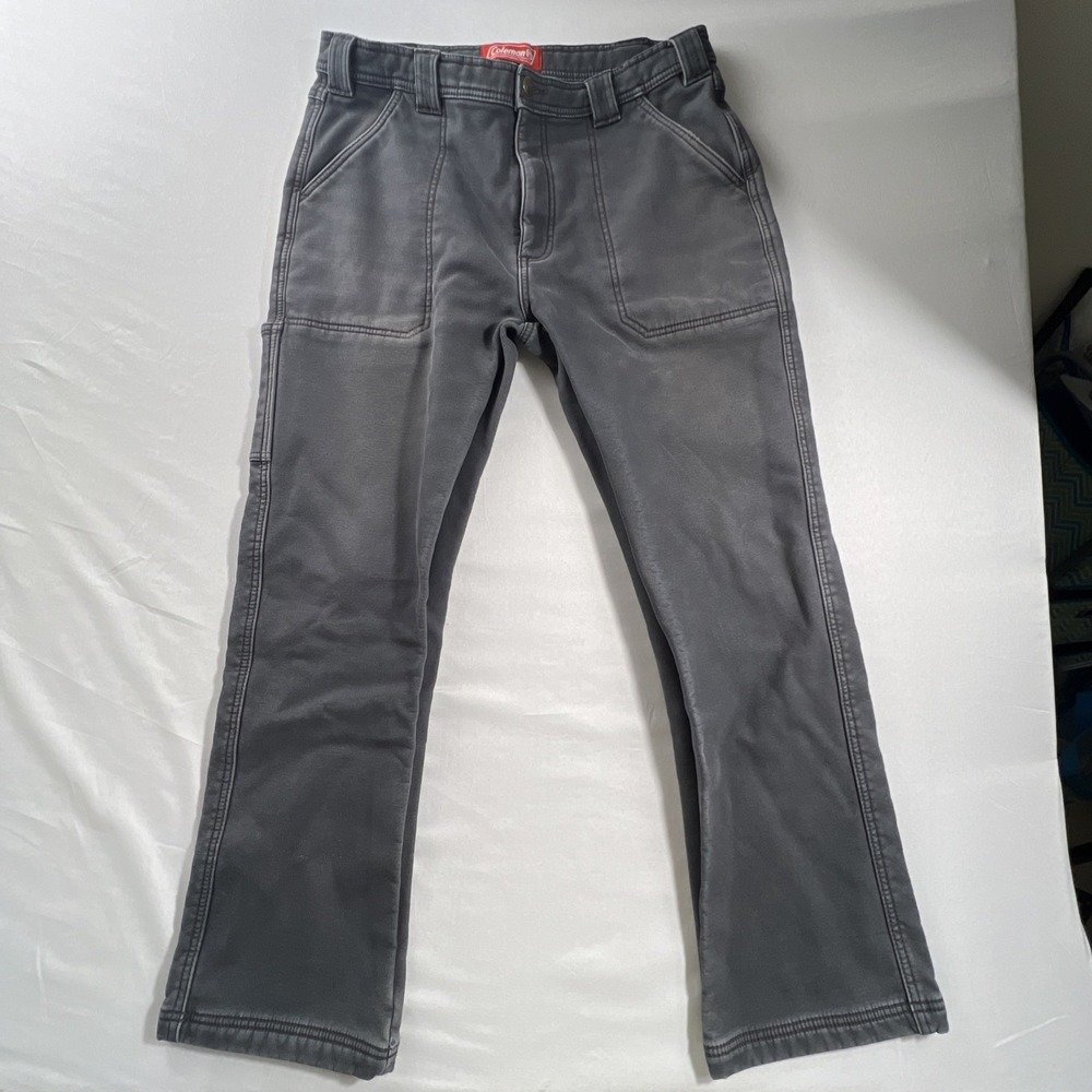 Coleman Cargo Insulated Pants Mens 34/30 Gray Work Pants -See All Pics